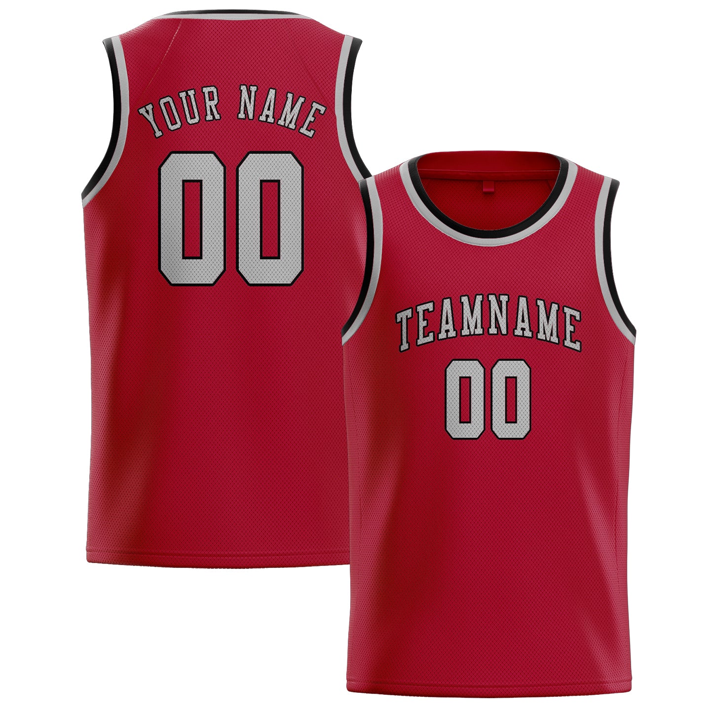 Benutzerdefiniertes Professionelles Rot Grau Basketballtrikot
