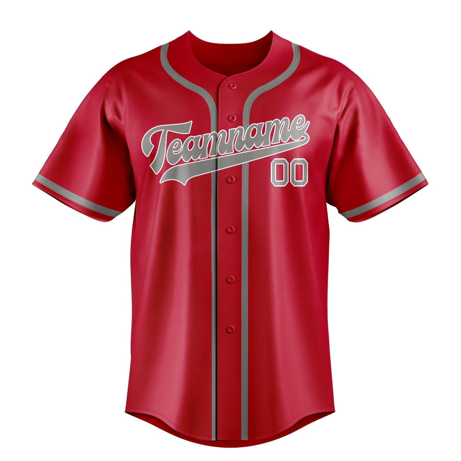Benutzerdefiniertes Professionelles Rot Grau Baseballtrikot