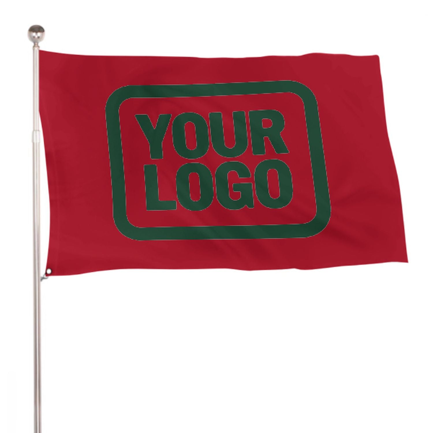 Maßgeschneidertes Rot Moosgrün Flagge