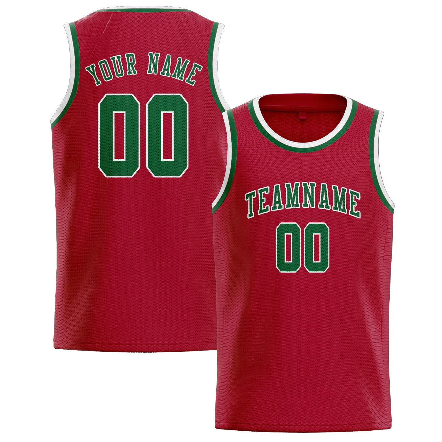 Benutzerdefiniertes Professionelles Rot Moosgrün Basketballtrikot