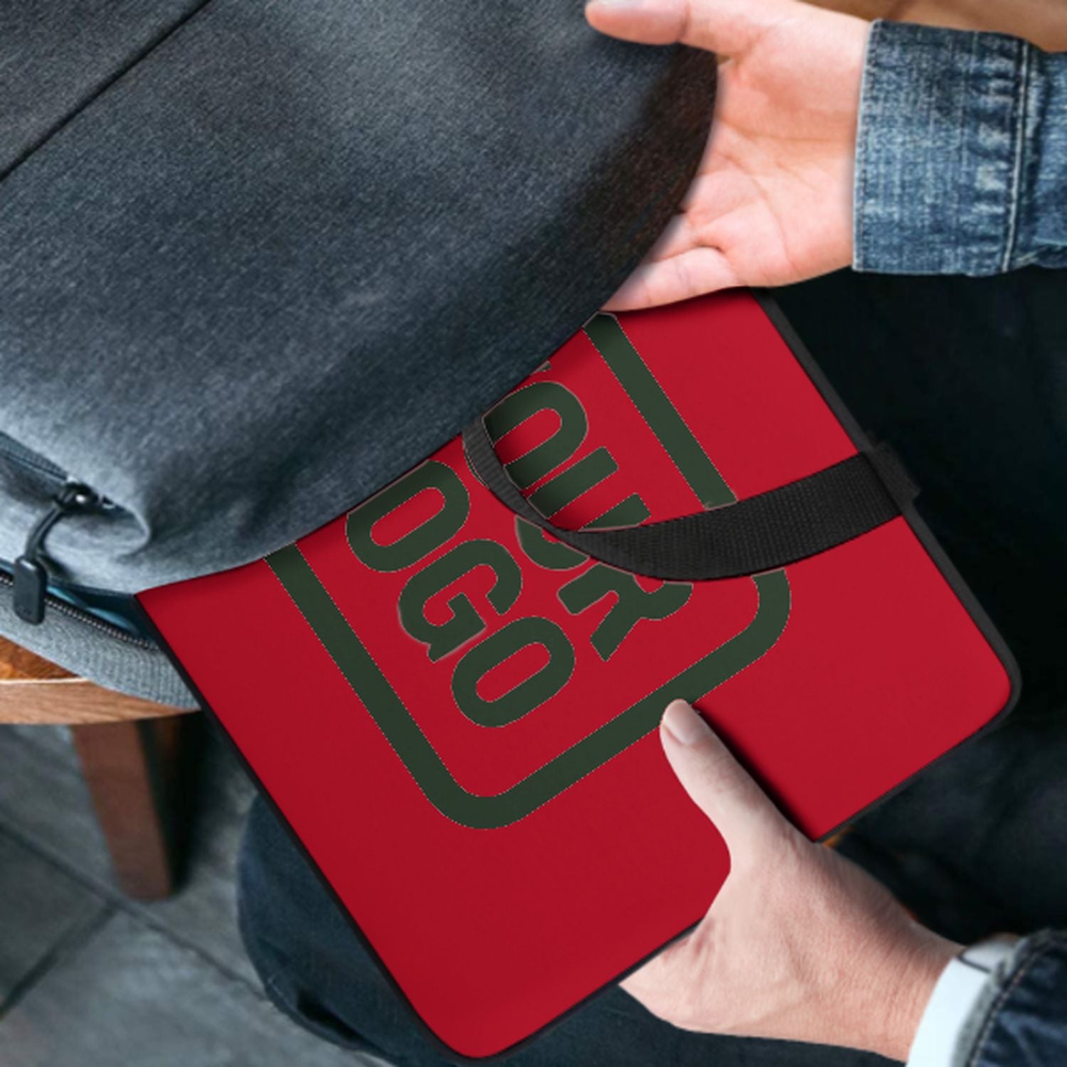 Maßgeschneidertes Rot Dark Green Laptop Tasche