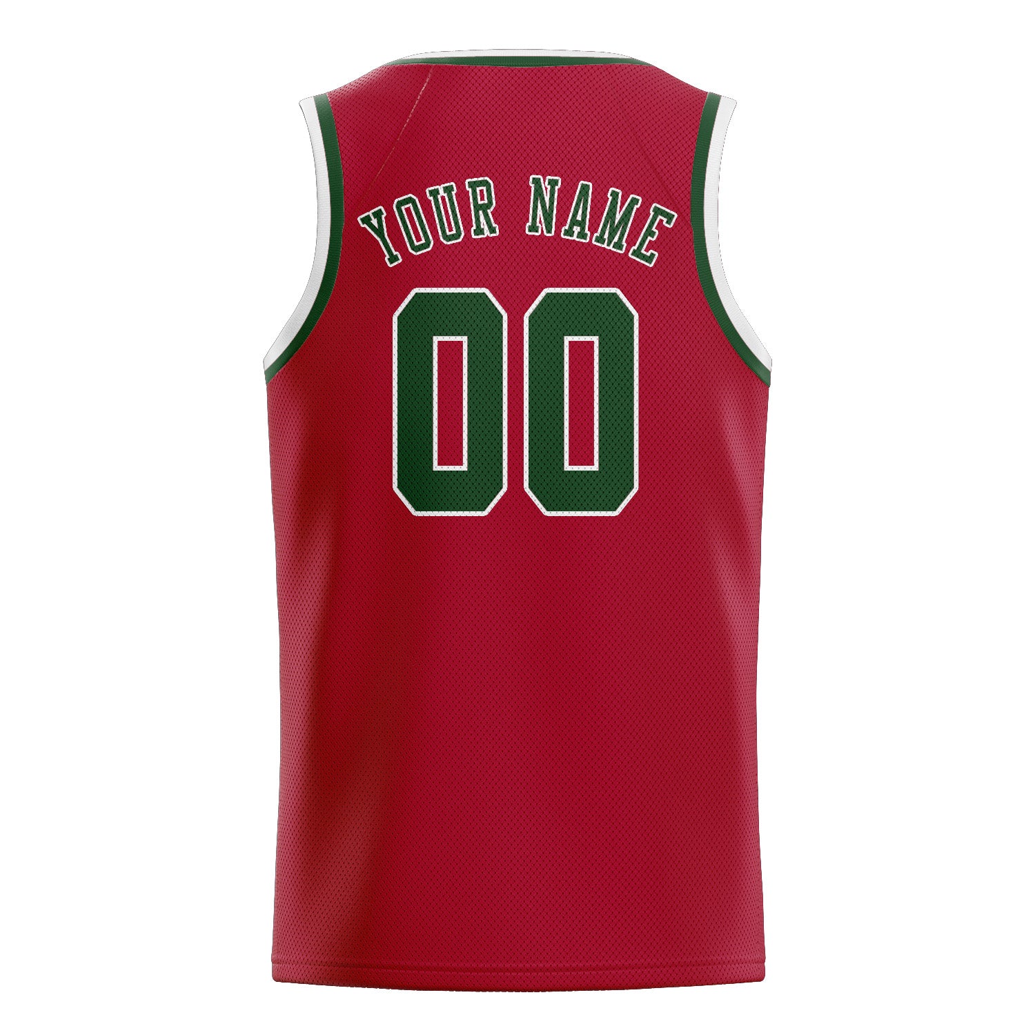 Benutzerdefiniertes Professionelles Rot Tannengrün Basketballtrikot