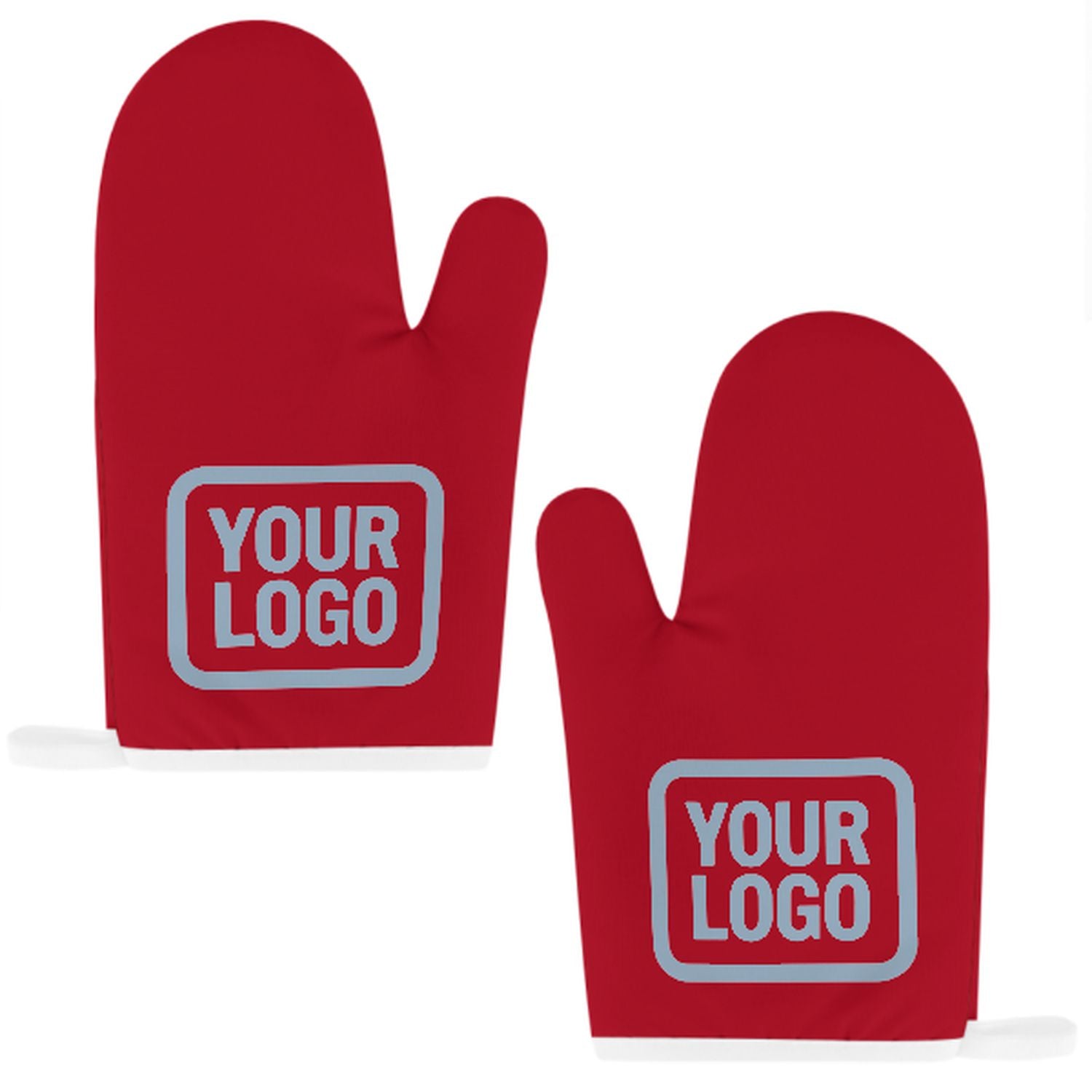 Maßgeschneidertes Rot  Hellblau Topfhandschuh Set – 2-teilig