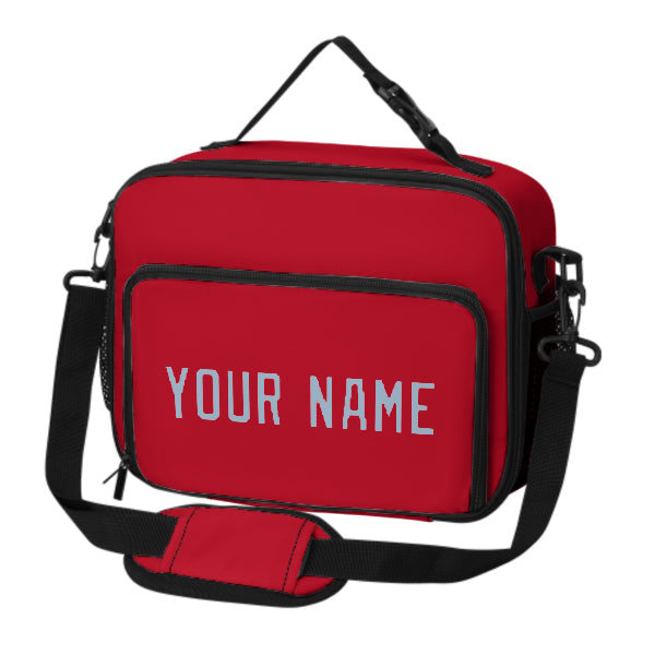 Maßgeschneidertes Rot Light Blue Lunch-Tasche
