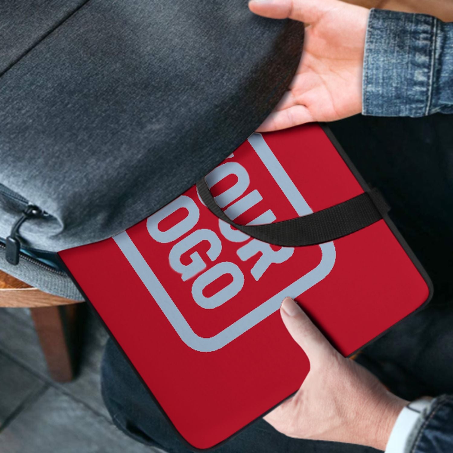 Maßgeschneidertes Rot Light Blue Laptop Tasche