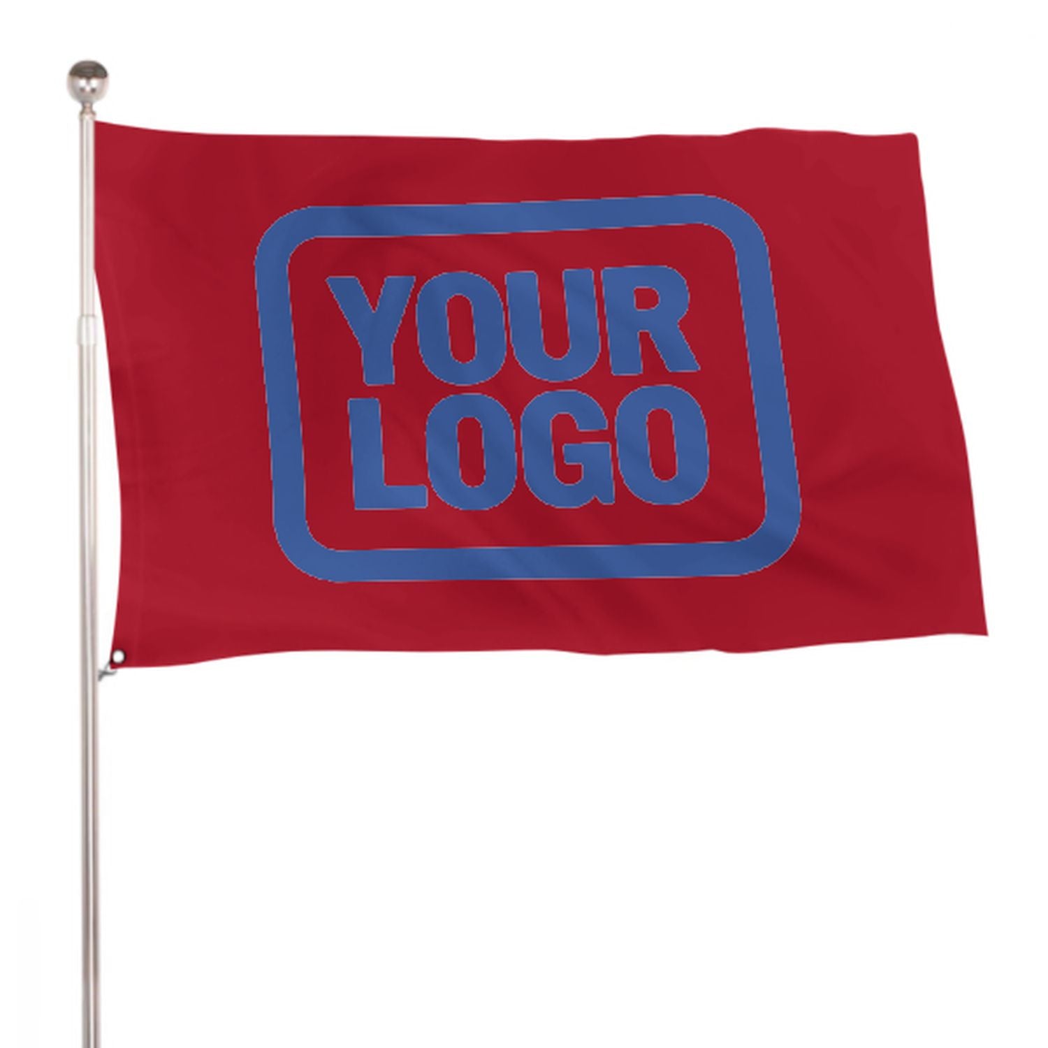 Maßgeschneidertes Rot Himmelblau Flagge