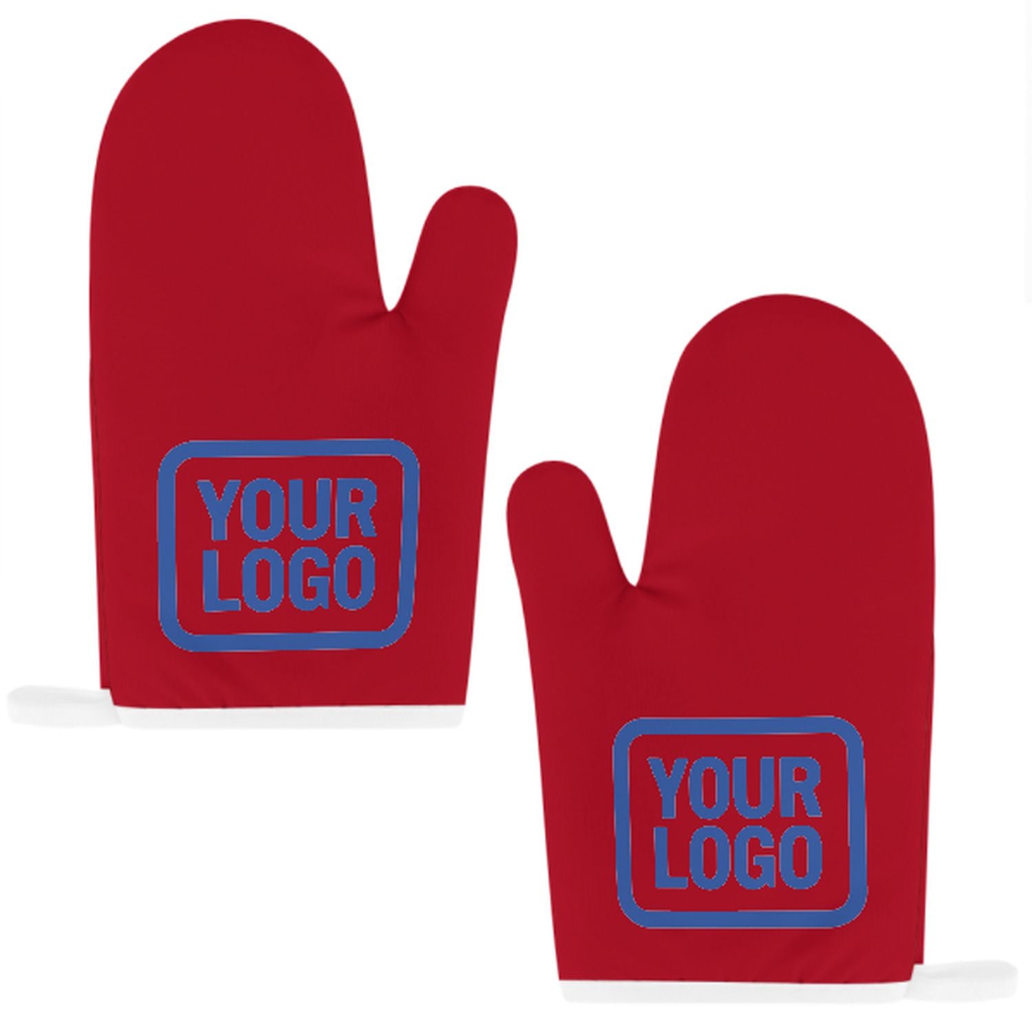 Maßgeschneidertes Rot  Himmelblau Topfhandschuh Set – 2-teilig