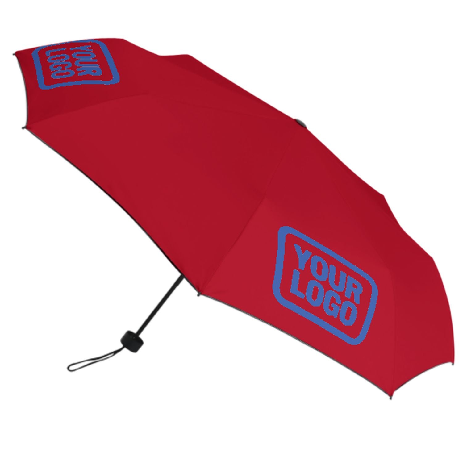 Maßgeschneidertes Rot Himmelblau Automatik-Regenschirm
