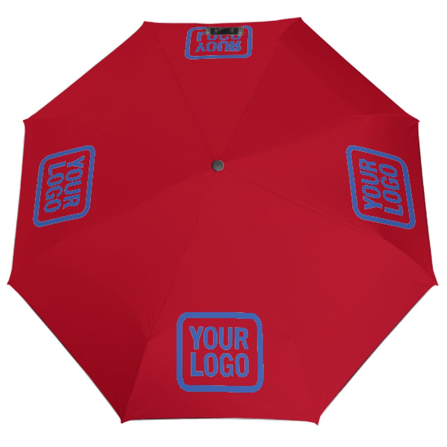 Maßgeschneidertes Rot Himmelblau Automatik-Regenschirm