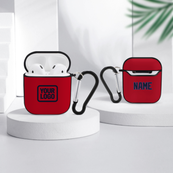 Maßgeschneidertes Rot Stahlblau AirPods-Hülle