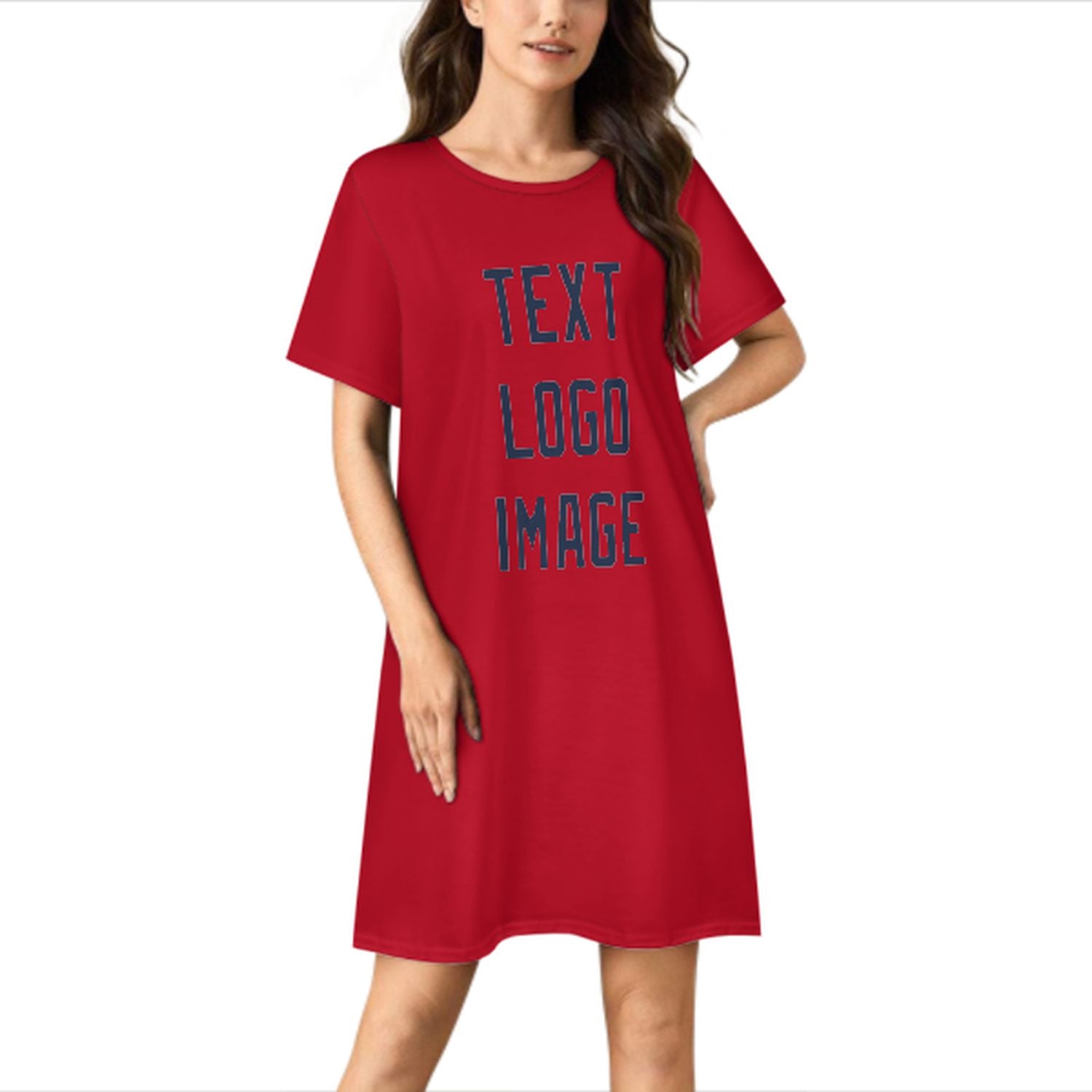 Maßgeschneidertes Rot Marineblau Nachthemd