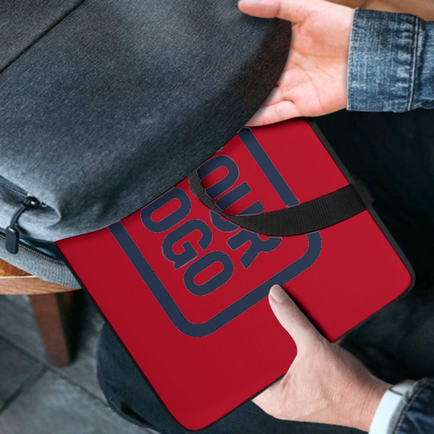 Maßgeschneidertes Rot Blue Laptop Tasche