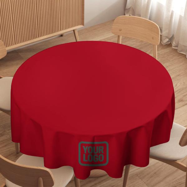 Maßgeschneidertes Rot Blaugrün Runde Tischdecke