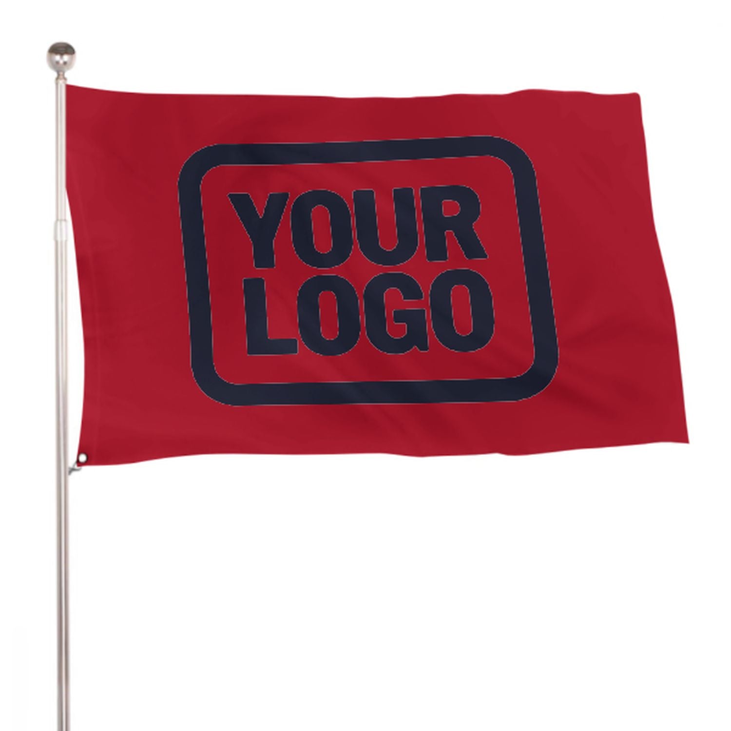 Maßgeschneidertes Rot Stahlblau Flagge