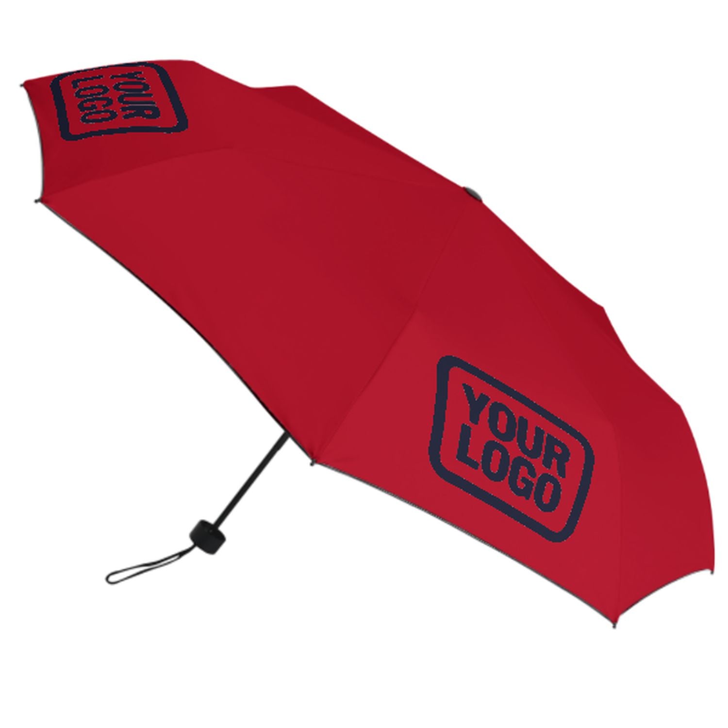 Maßgeschneidertes Rot Stahlblau Automatik-Regenschirm