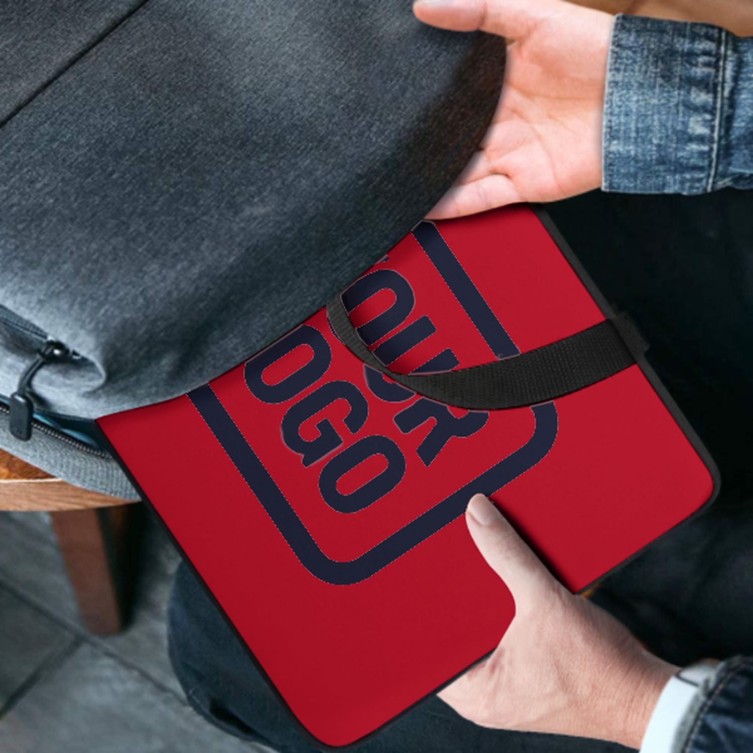 Maßgeschneidertes Rot Navy Laptop Tasche