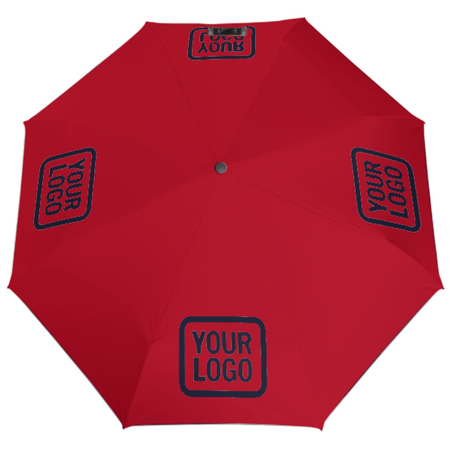 Maßgeschneidertes Rot Stahlblau Automatik-Regenschirm