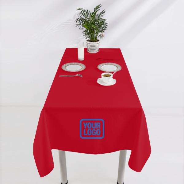 Maßgeschneidertes Rot Stahlblau Quadratische Tischdecke