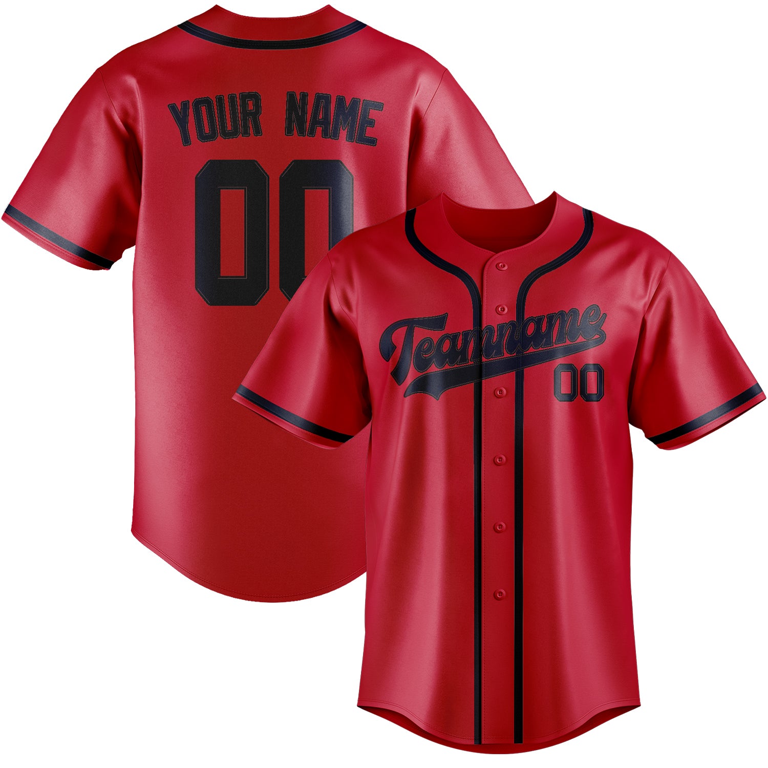 Benutzerdefiniertes Professionelles Rot Stahlblau Baseballtrikot