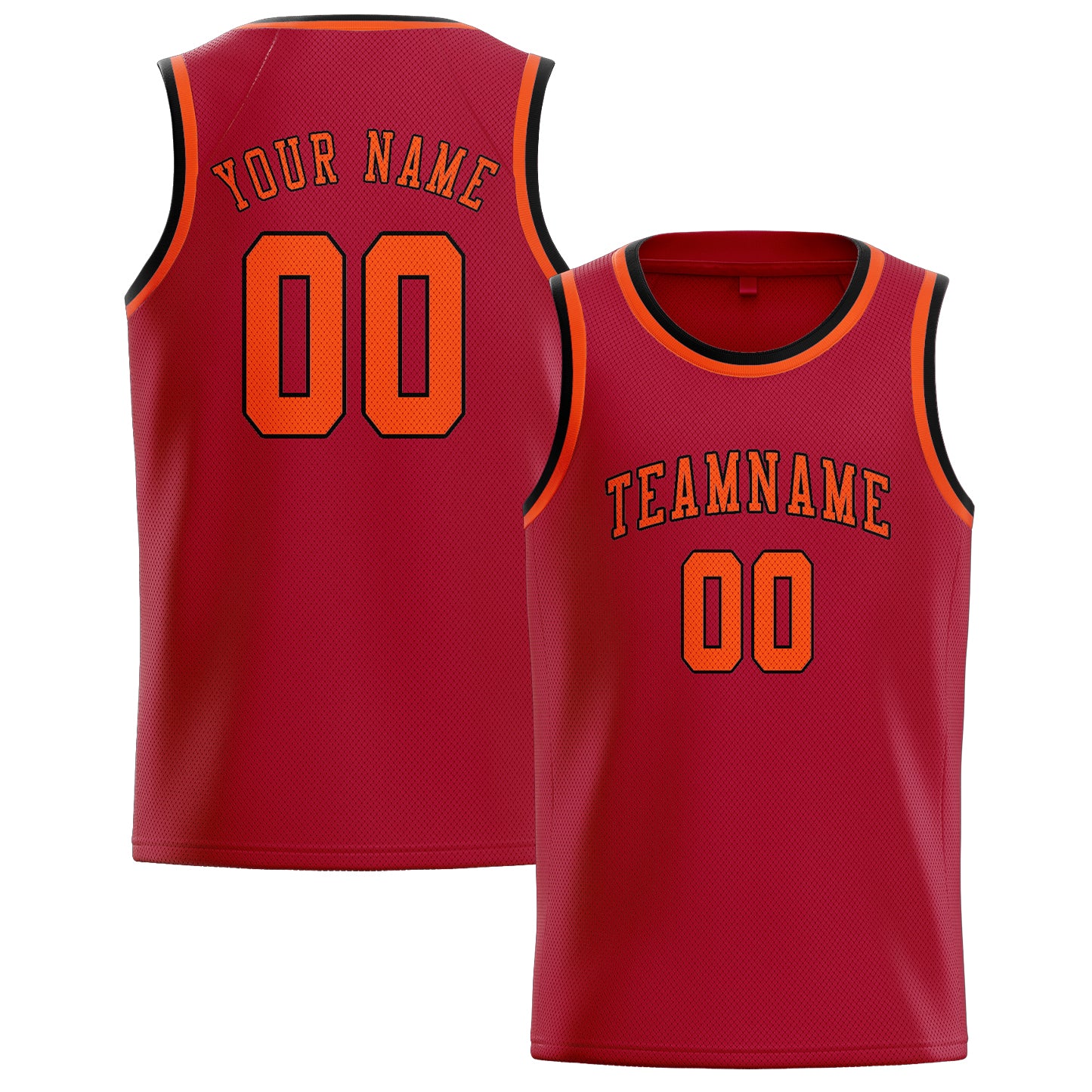 Benutzerdefiniertes Professionelles Rot Orangerot Basketballtrikot