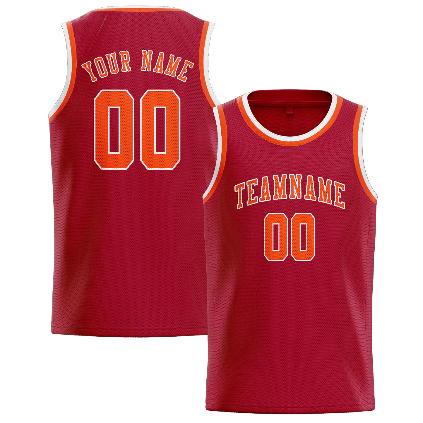 Benutzerdefiniertes Professionelles Rot Orangerot Basketballtrikot