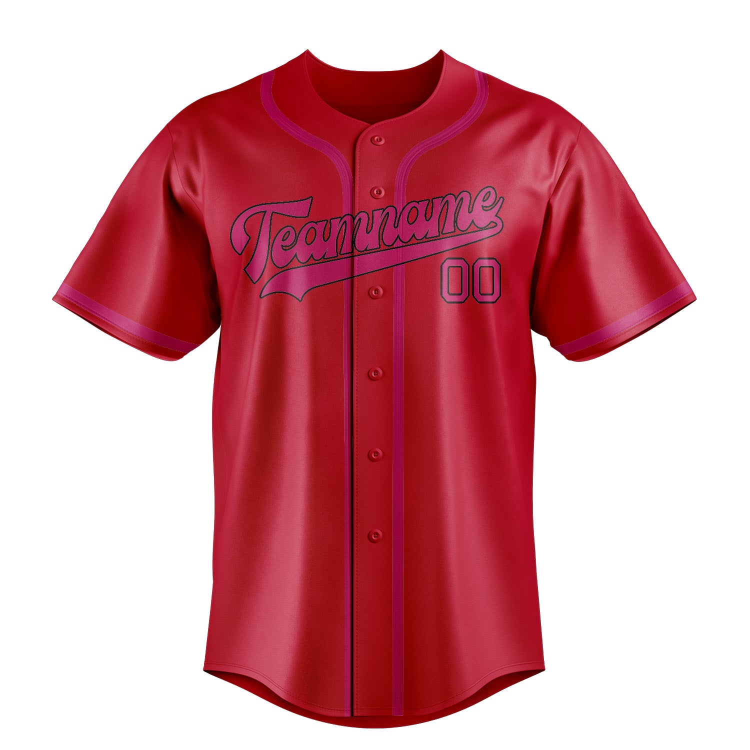 Benutzerdefiniertes Professionelles Rot Rosarot Baseballtrikot