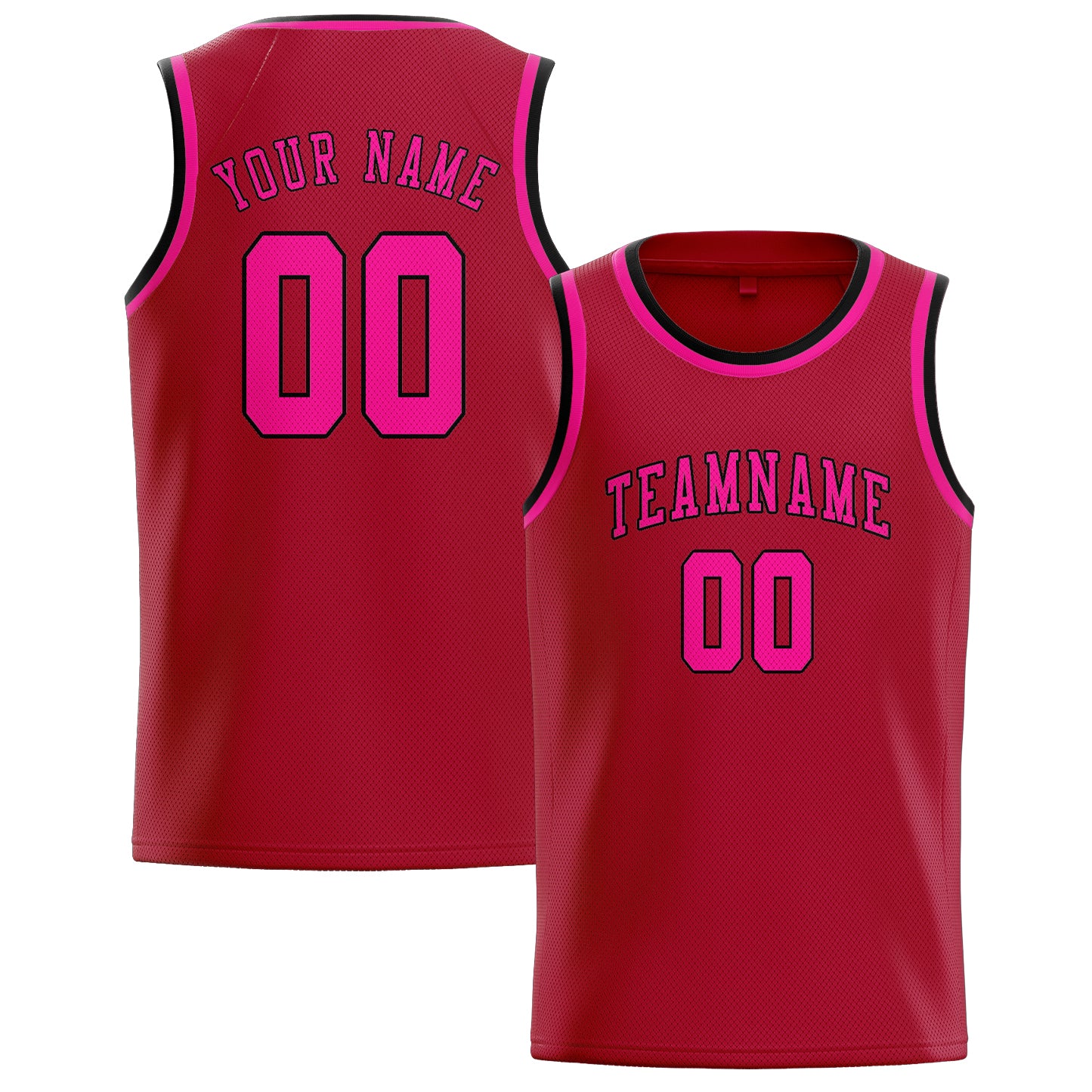 Benutzerdefiniertes Professionelles Rot Rosarot Basketballtrikot