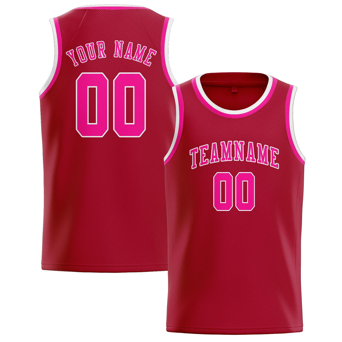 Benutzerdefiniertes Professionelles Rot Rosarot Basketballtrikot