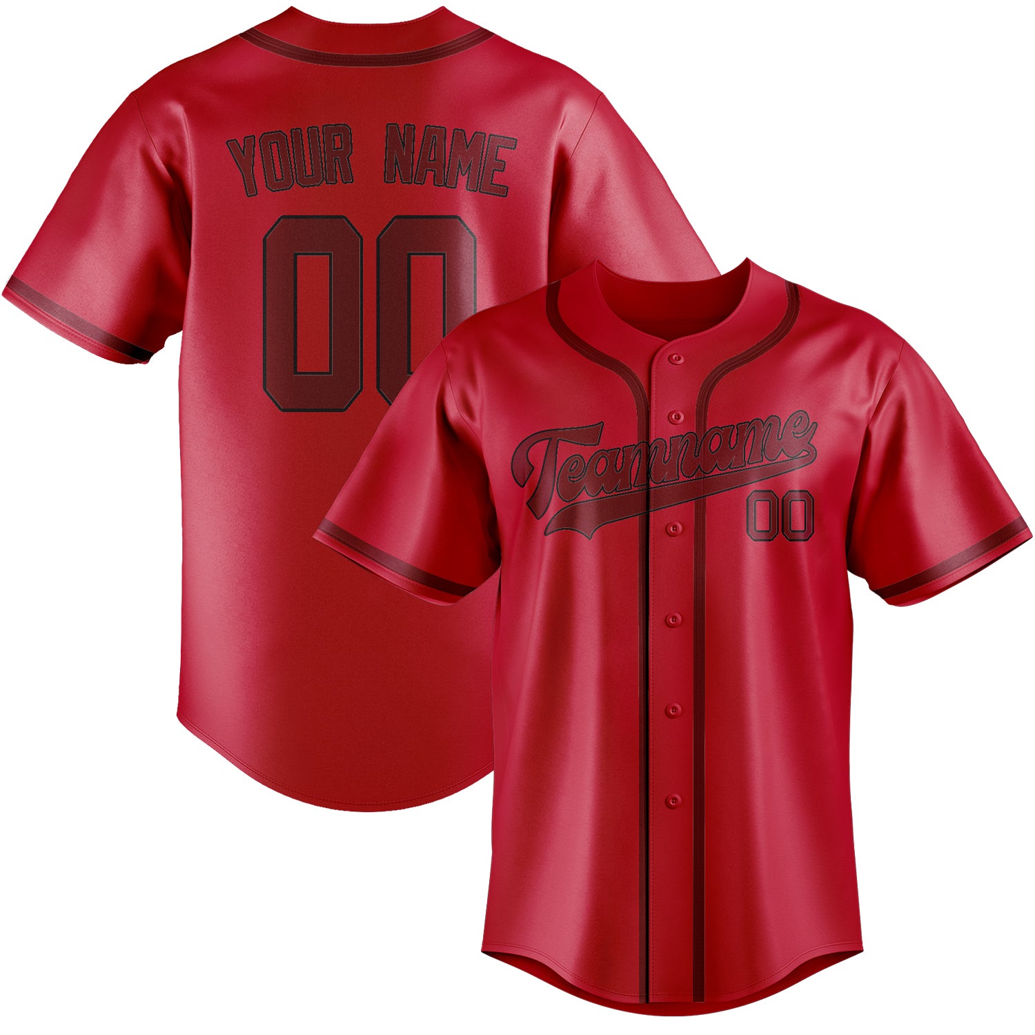 Benutzerdefiniertes Professionelles Rot Karmesinrot Baseballtrikot