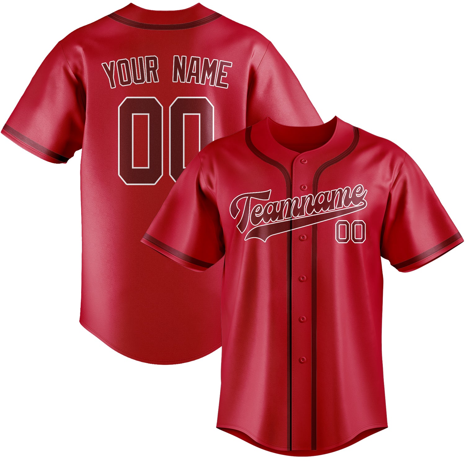 Benutzerdefiniertes Professionelles Rot Karmesinrot Baseballtrikot