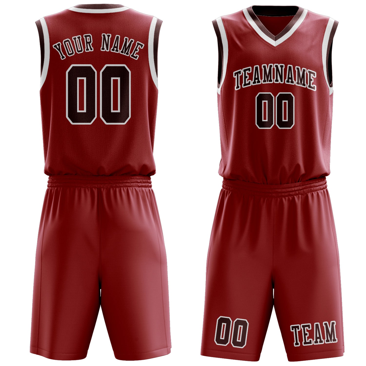 Benutzerdefiniertes Professionelles Rot Karmesinrot Basketballtrikot-Set