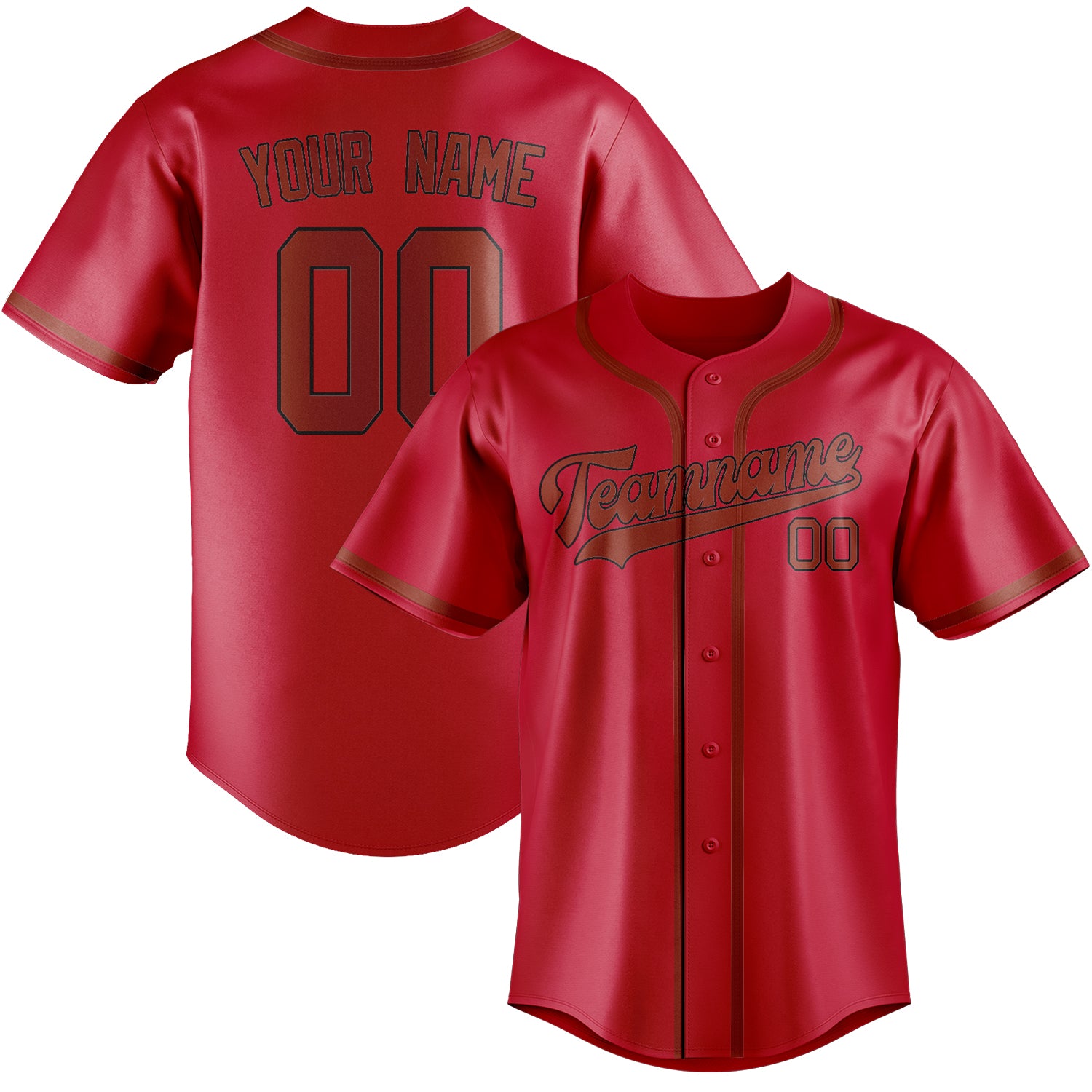Benutzerdefiniertes Professionelles Rot Korallenrot Baseballtrikot