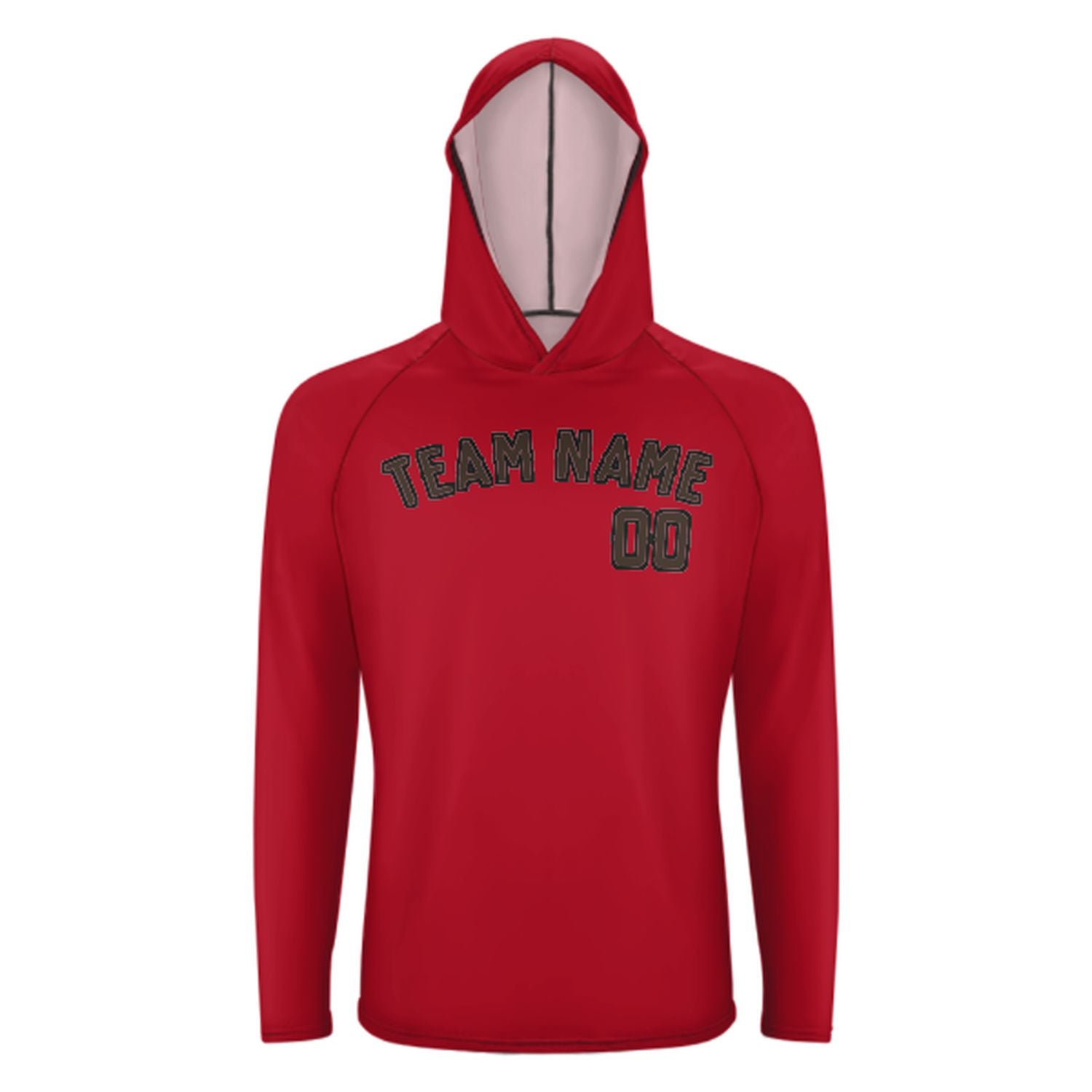 Maßgeschneidertes Rot Braun UV-Hoodie