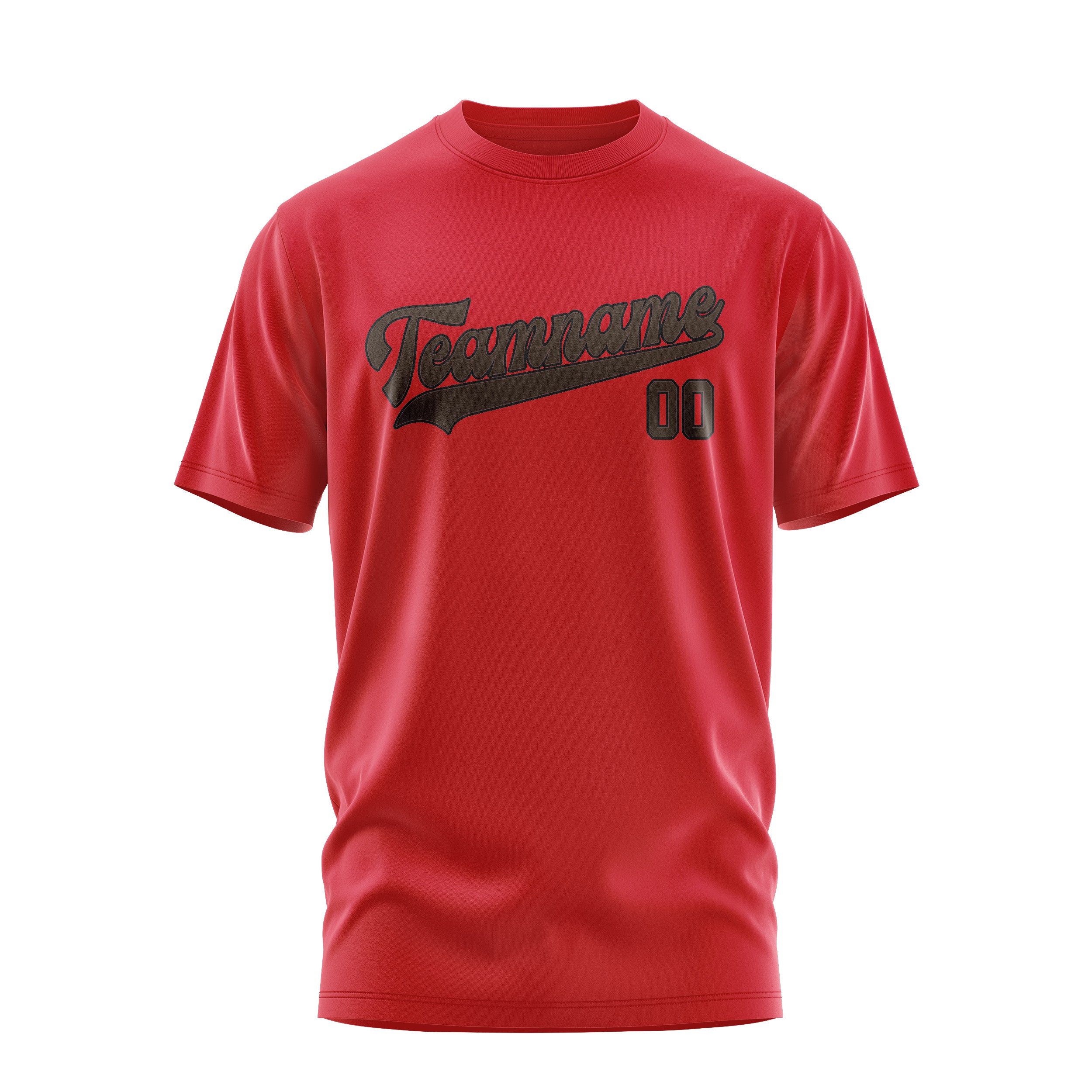 Maßgeschneidertes Rot Braun T-Shirt