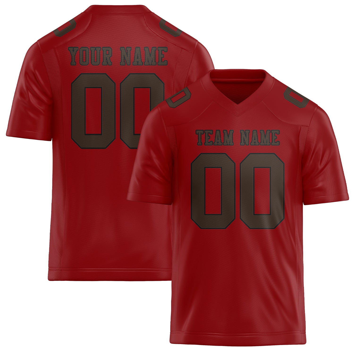 Maßgeschneidertes Professionelles Rot Braun Rugbytrikot