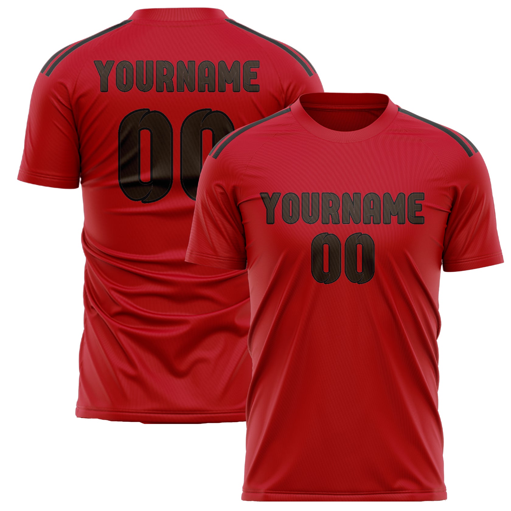 Benutzerdefiniertes Professionelles Rot Braun Fußballtrikot