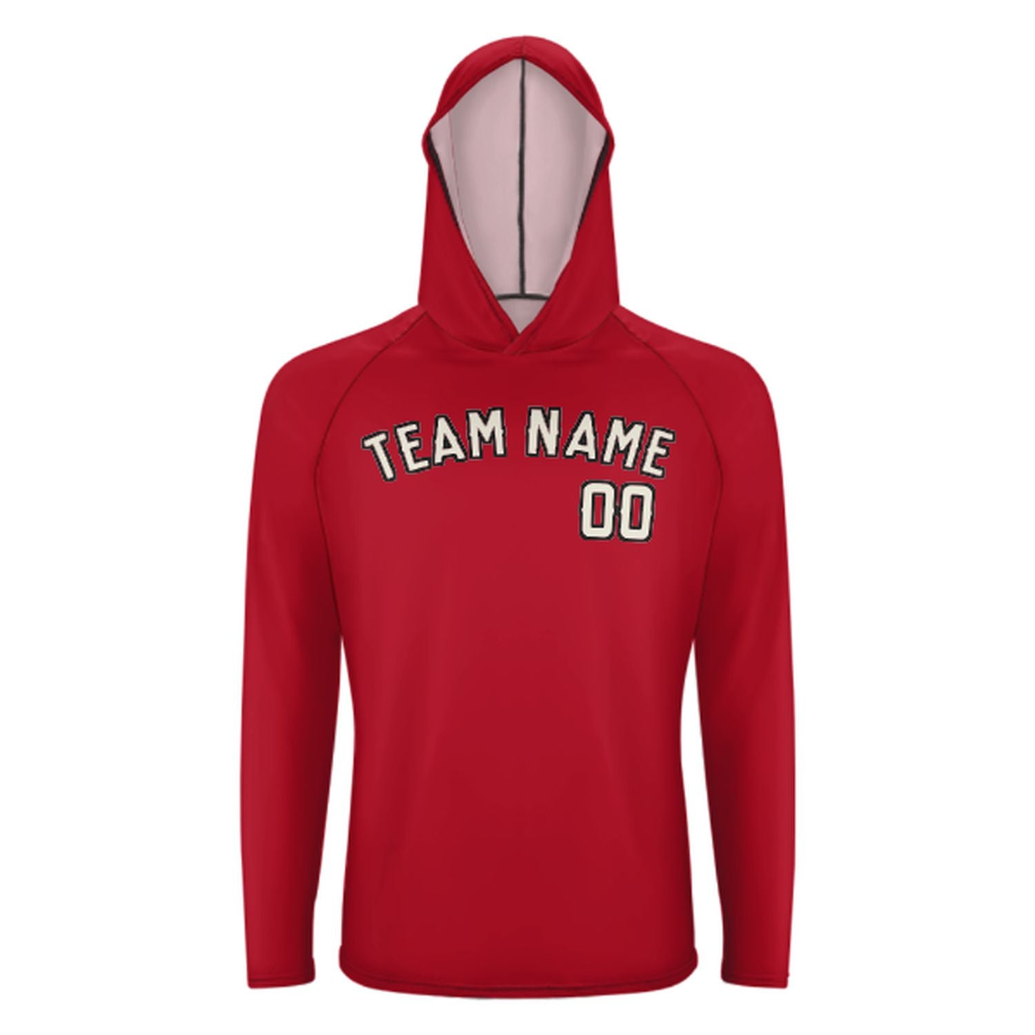 Maßgeschneidertes Rot Beige UV-Hoodie