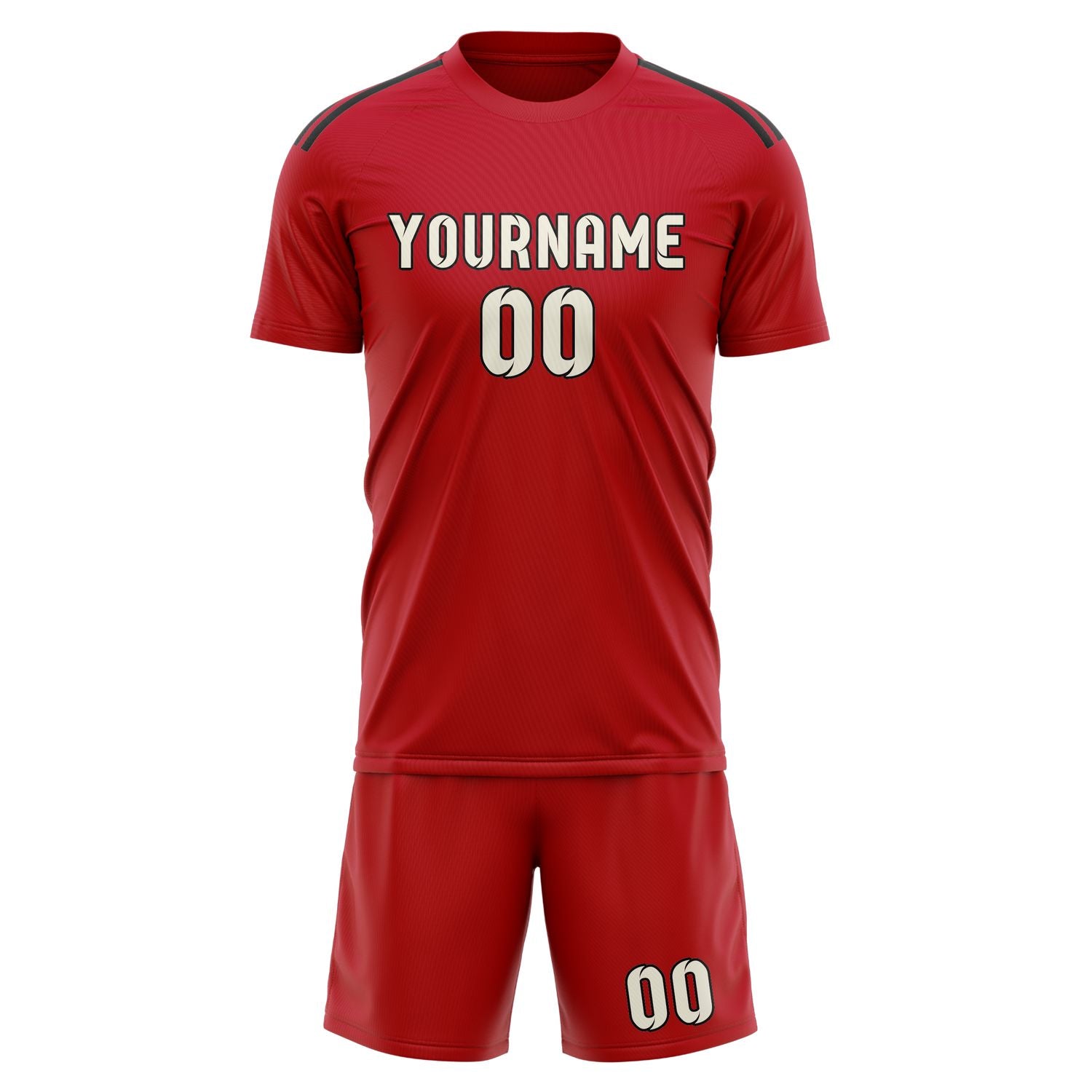 Maßgeschneidertes Professionelles Rot Beige Fußballtrikot-Set