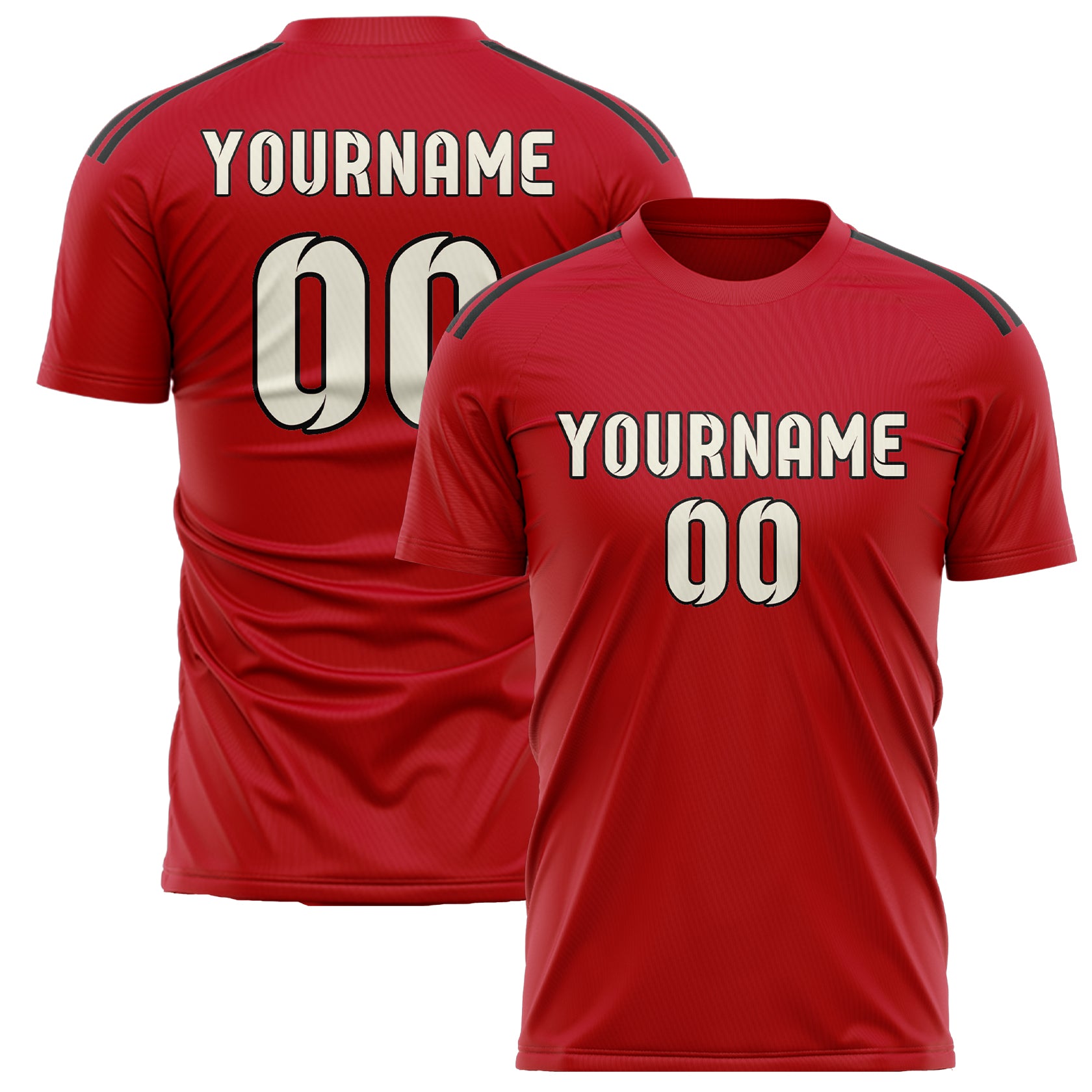 Benutzerdefiniertes Professionelles Rot Beige Fußballtrikot