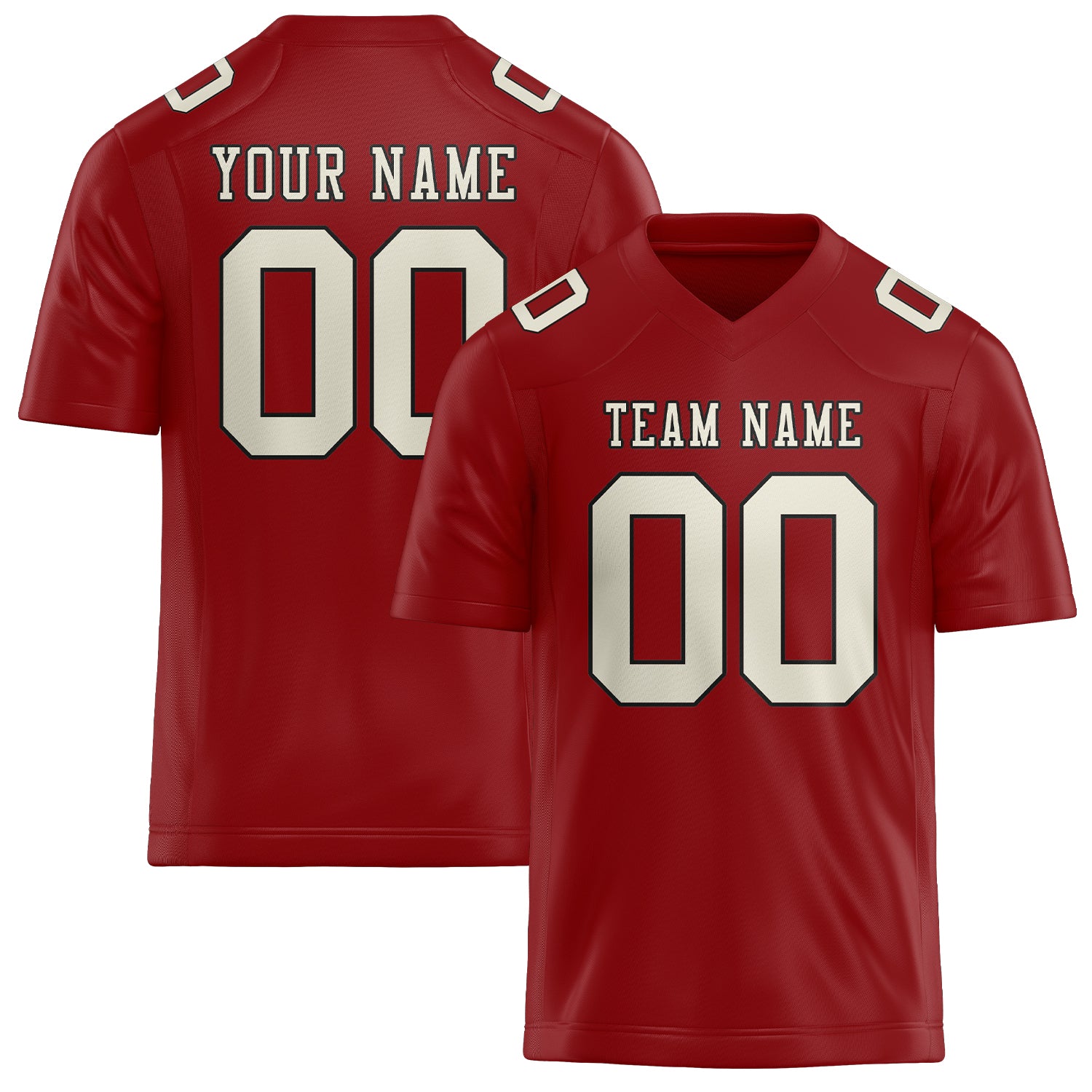 Maßgeschneidertes Professionelles Rot Beige Rugbytrikot