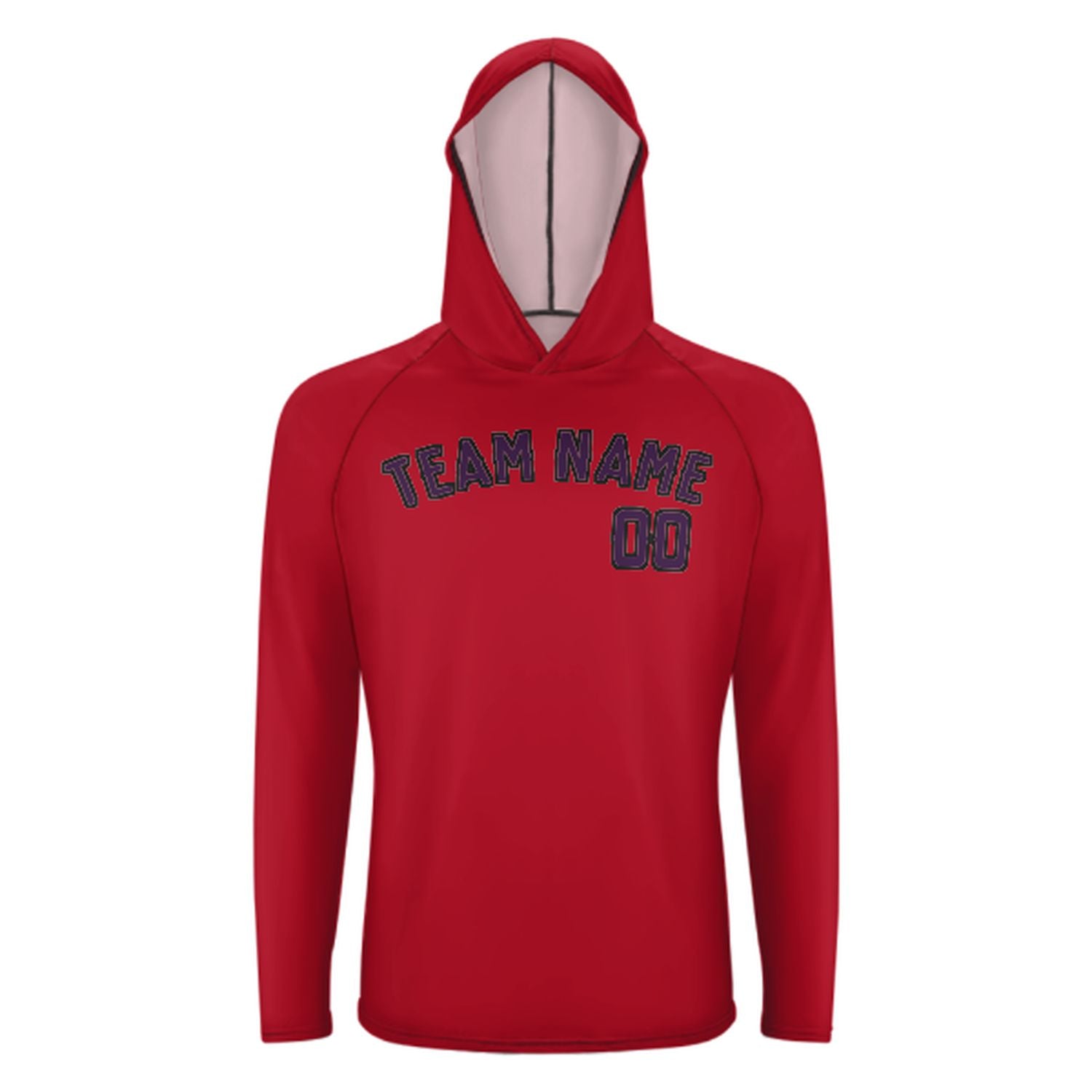 Maßgeschneidertes Rot Lila UV-Hoodie