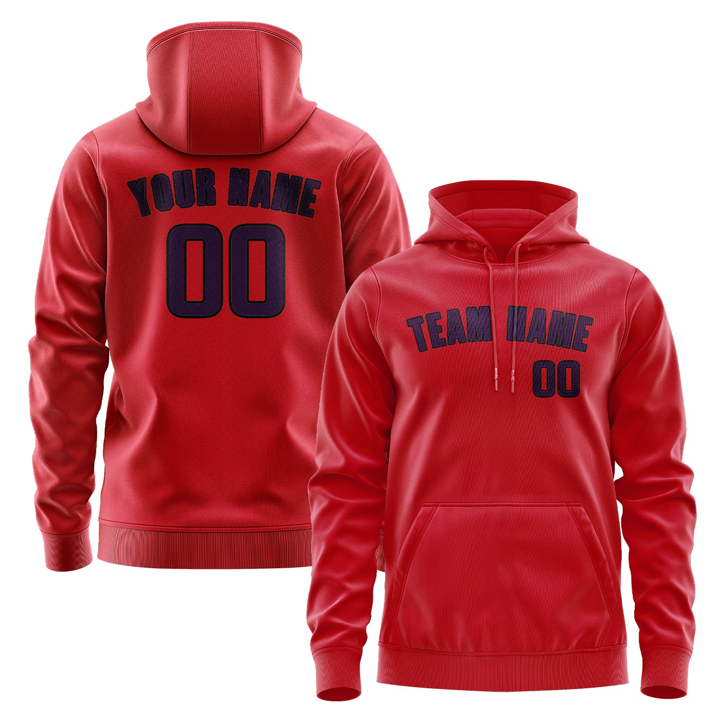 Maßgeschneidertes Rot Lila Hoodie