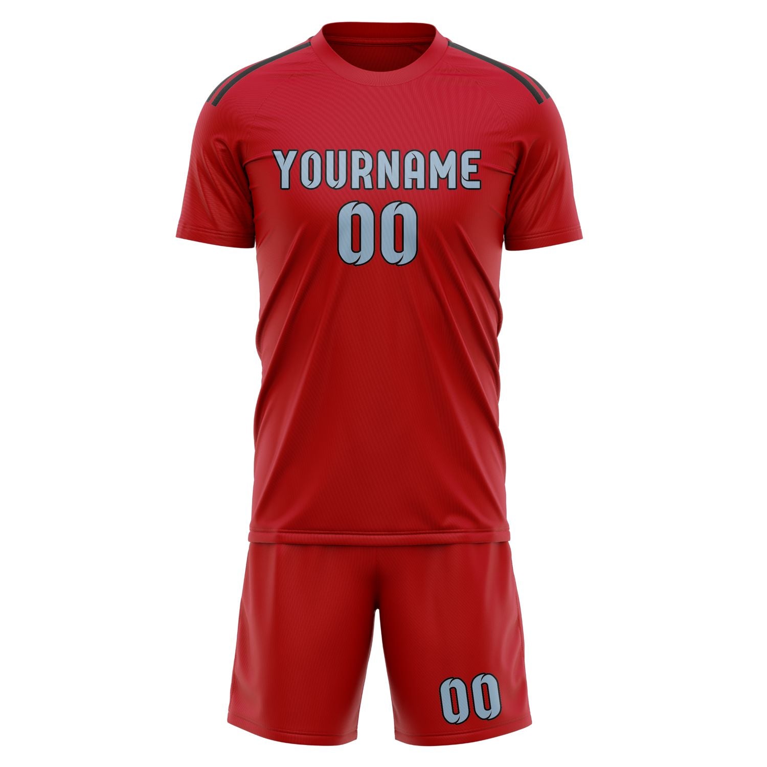 Maßgeschneidertes Professionelles Rot Hellblau Fußballtrikot-Set
