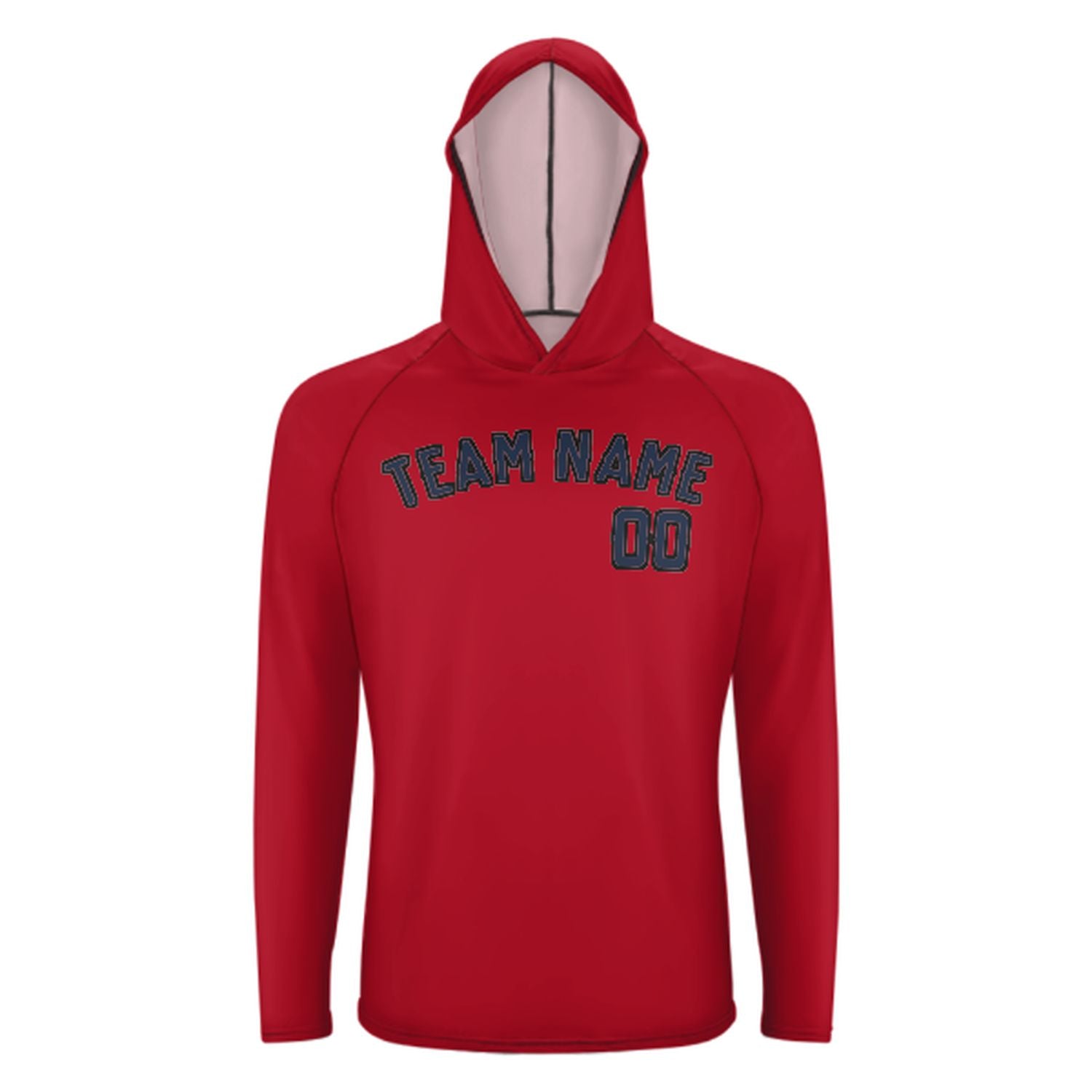 Maßgeschneidertes Rot Marineblau UV-Hoodie