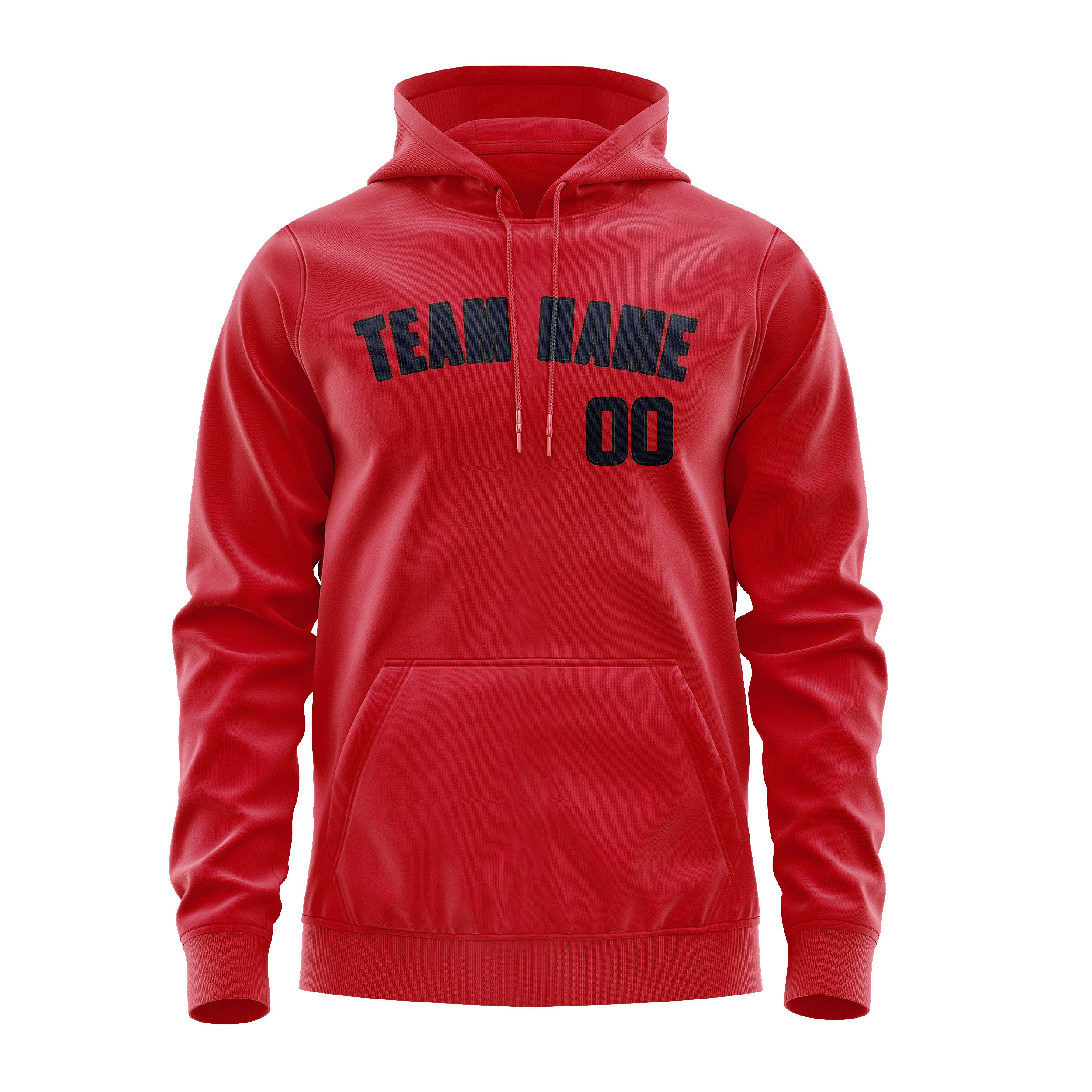 Maßgeschneidertes Rot Stahlblau Hoodie
