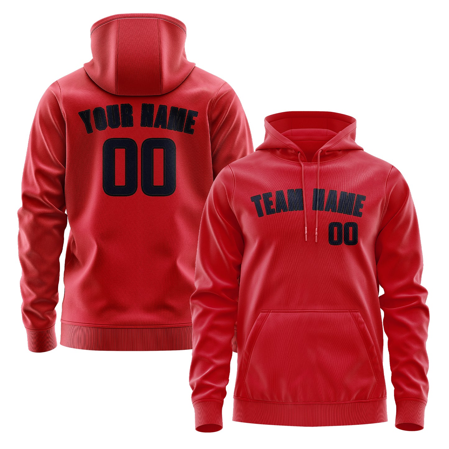 Maßgeschneidertes Rot Stahlblau Hoodie