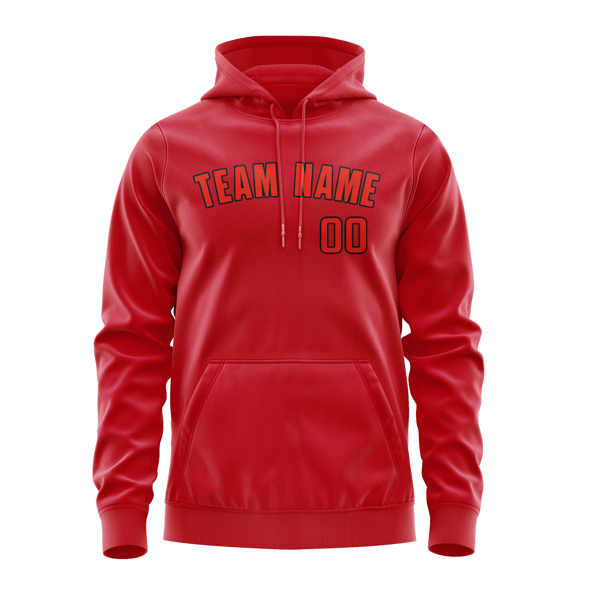 Maßgeschneidertes Rot Orangerot Hoodie