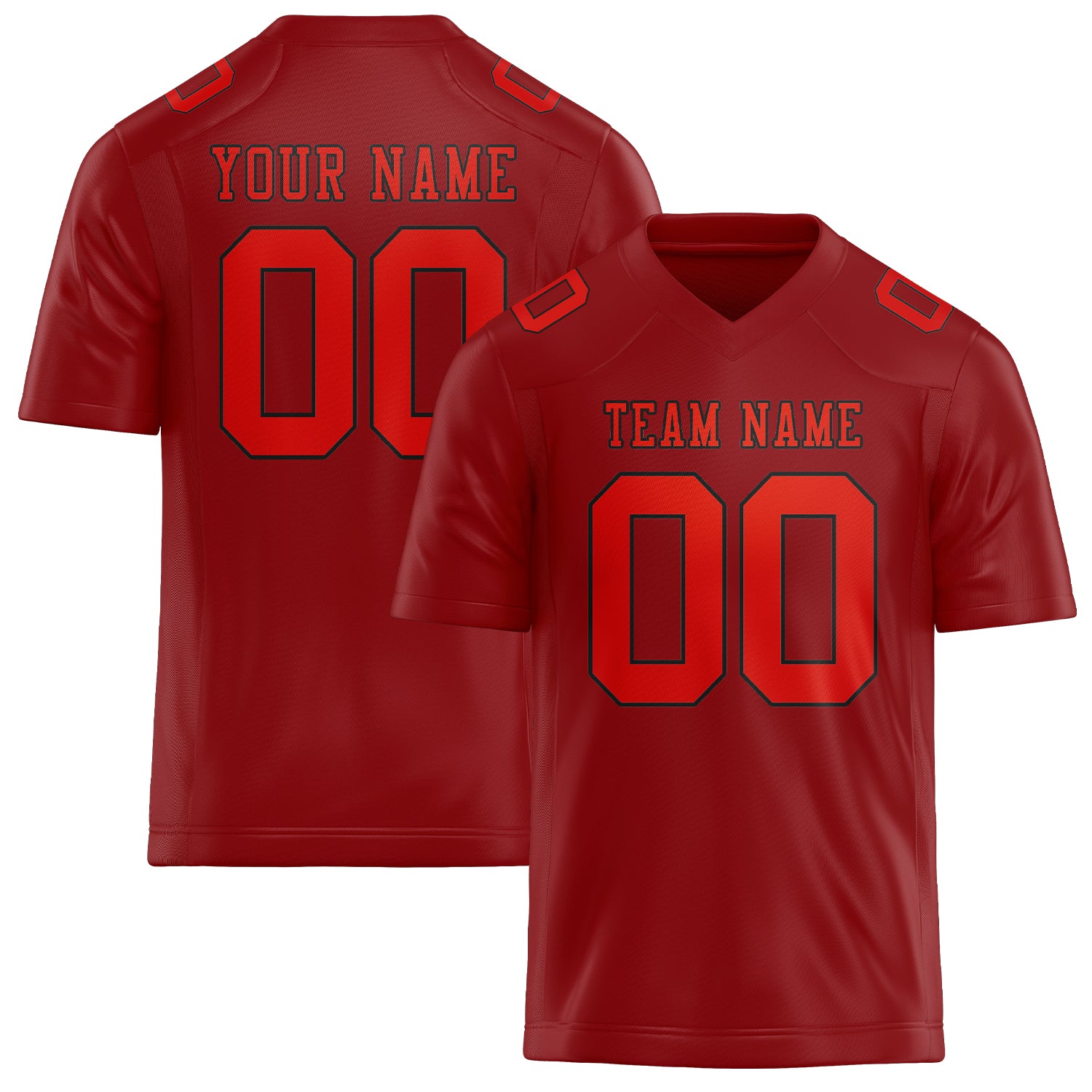 Maßgeschneidertes Professionelles Rot Orangerot Rugbytrikot