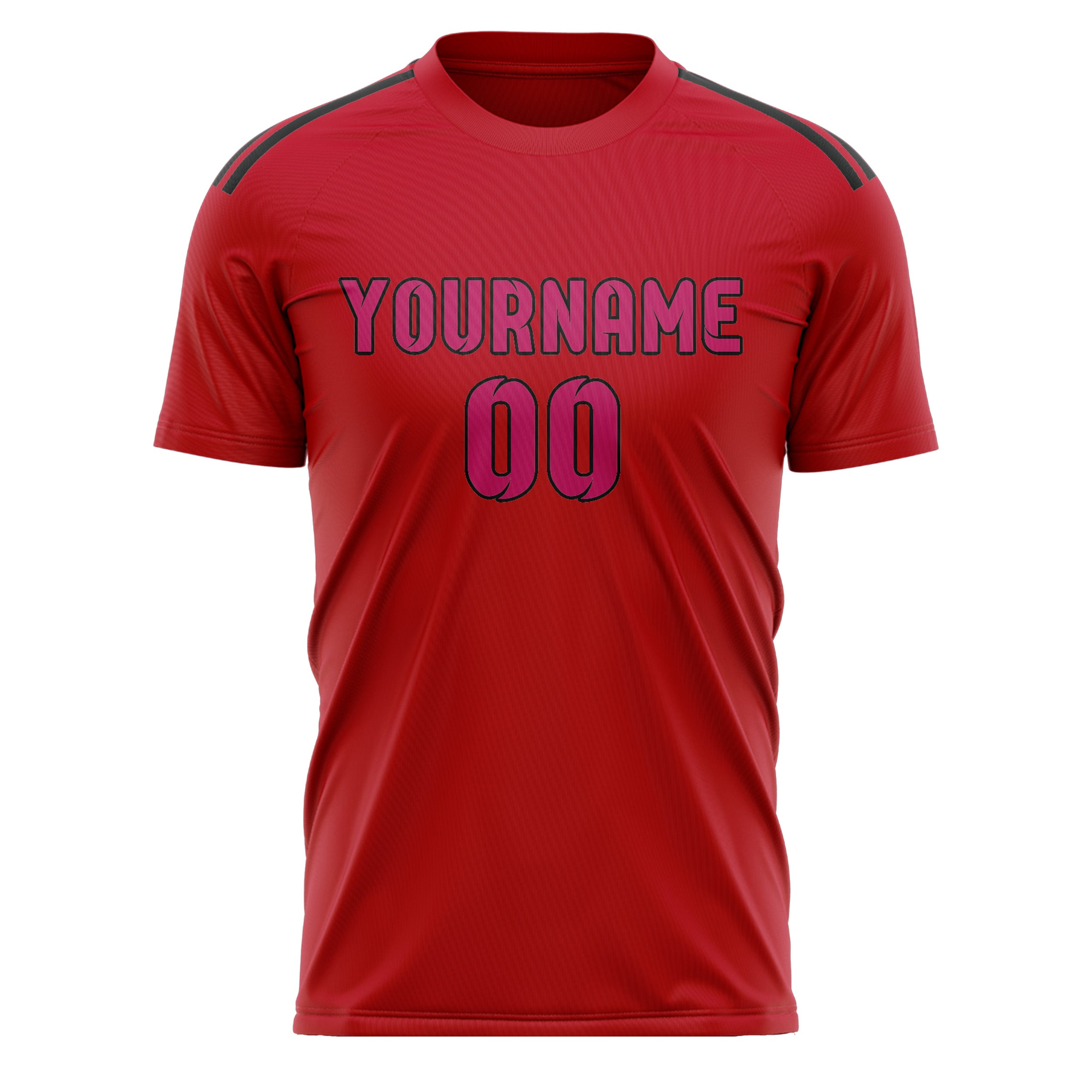 Benutzerdefiniertes Professionelles Rot Rosarot Fußballtrikot