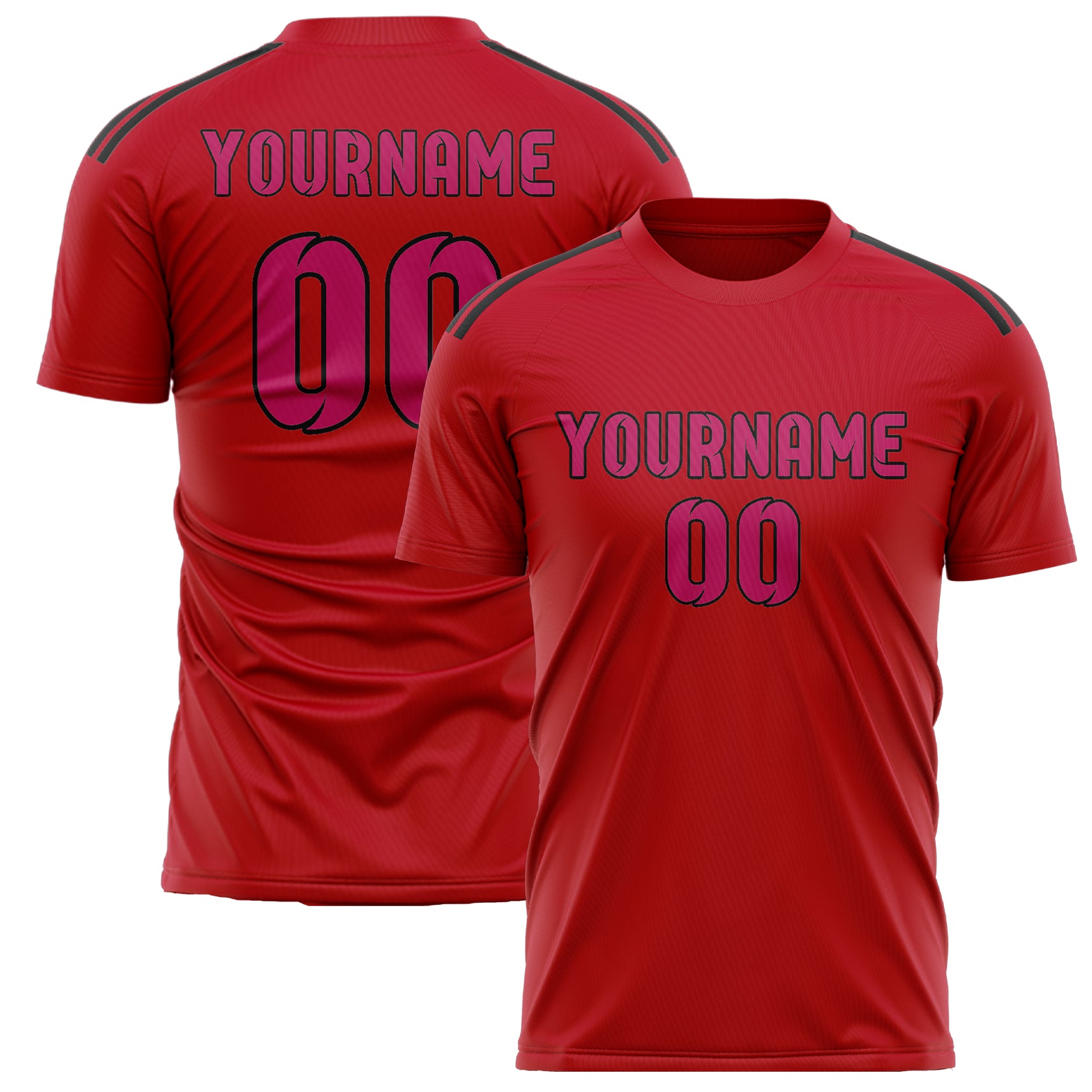 Benutzerdefiniertes Professionelles Rot Rosarot Fußballtrikot